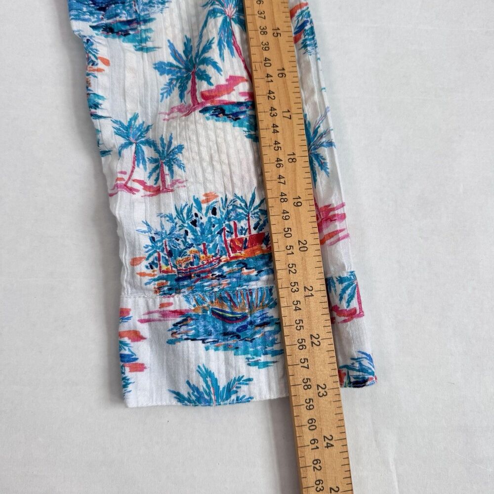 Tommy Bahama Tropical Oasis Boyfriend Beach Shirt Crinkle Cover Up - Picture 11 of 11